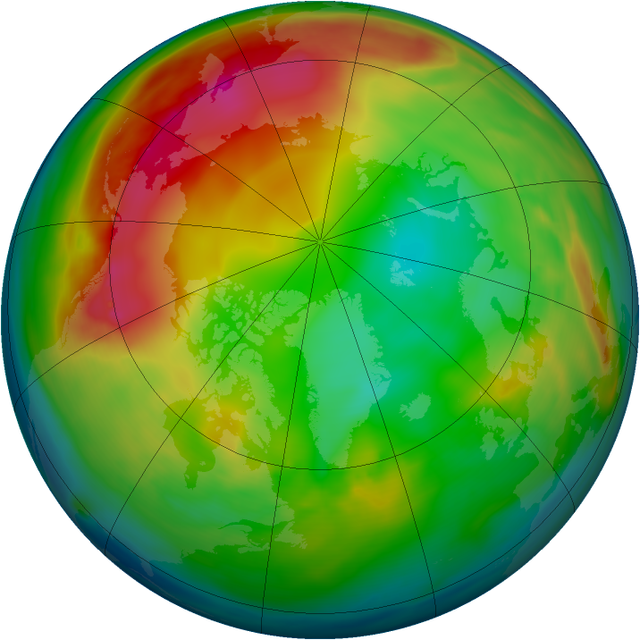 Arctic ozone map for 04 January 2007
